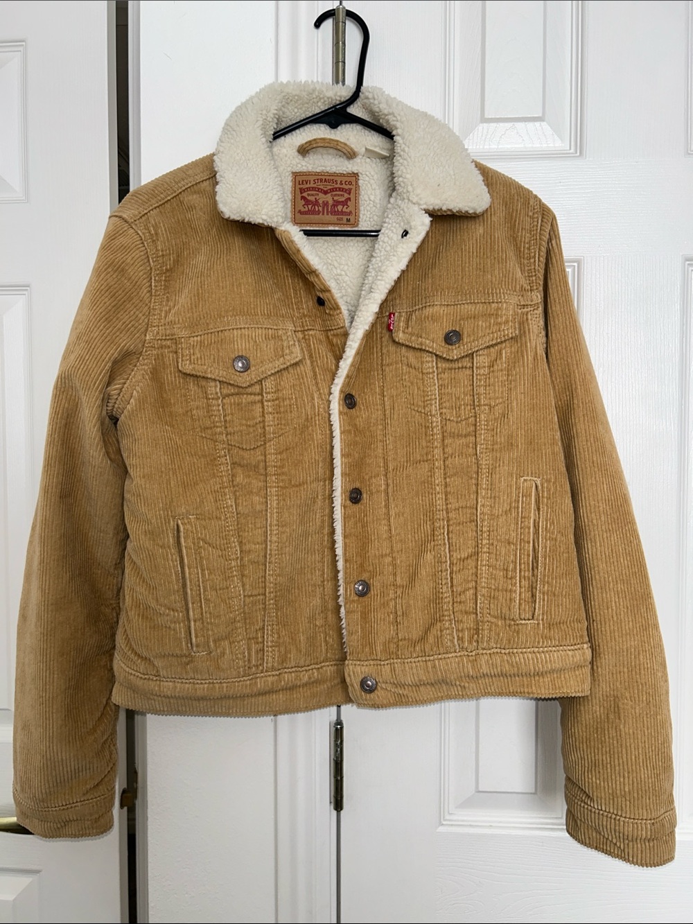 Levi's Tan Corduroy Sherpa-Lined Bomber Jacket